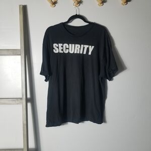 MEN'S BLACK WITH WHITE SECURITY TEE ESTIMATED SIZE XL